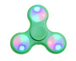 Fidget Spinner háromágú világítós zöld műanyag 